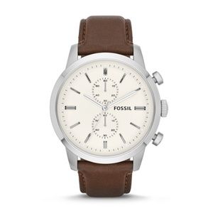 NEW Fossil Townsman Leather Watch Chronograph 44mm